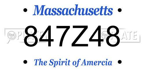 847Z48 Massachusetts License Plate