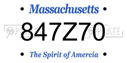 847Z70 Massachusetts License Plate