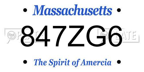 847ZG6 Massachusetts License Plate