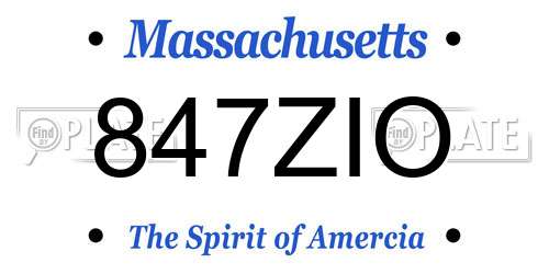 847ZIO Massachusetts License Plate