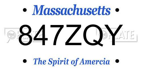 847ZQY Massachusetts License Plate
