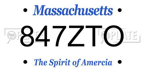 847ZTO Massachusetts License Plate