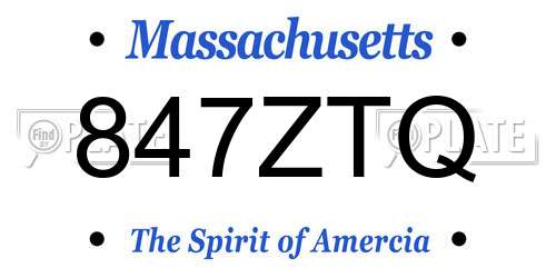 847ZTQ Massachusetts License Plate