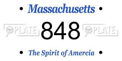 848 Massachusetts License Plate