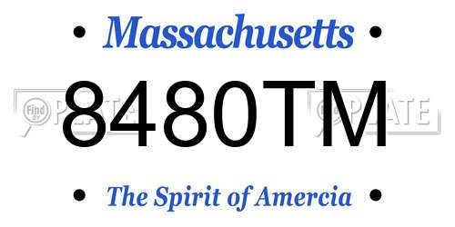8480TM Massachusetts License Plate