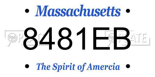 8481EB Massachusetts License Plate