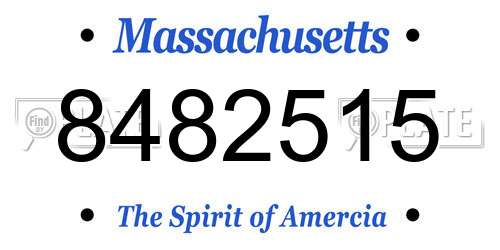 8482515 Massachusetts License Plate