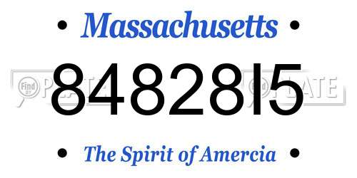84828I5 Massachusetts License Plate
