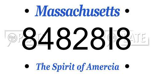 84828I8 Massachusetts License Plate