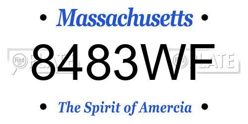8483WF Massachusetts License Plate