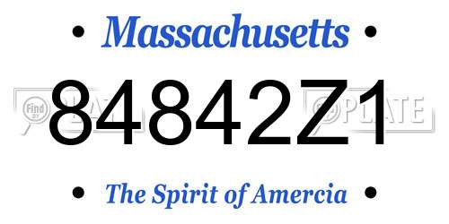 84842Z1 Massachusetts License Plate