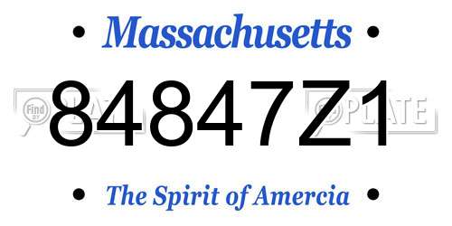 84847Z1 Massachusetts License Plate