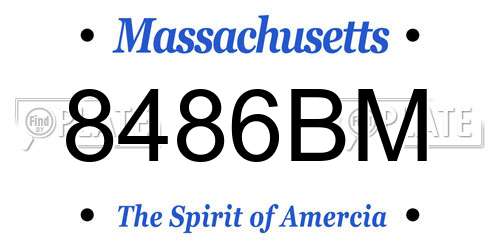 8486BM Massachusetts License Plate