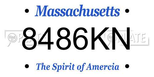 8486KN Massachusetts License Plate
