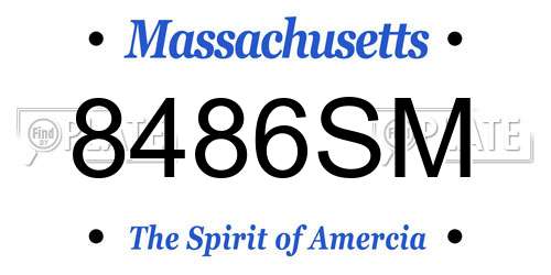 8486SM Massachusetts License Plate