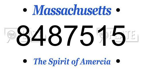 8487515 Massachusetts License Plate