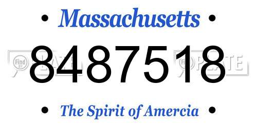 8487518 Massachusetts License Plate