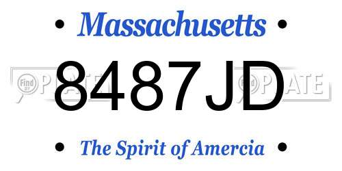 8487JD Massachusetts License Plate