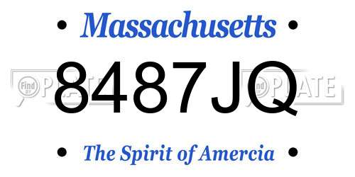 8487JQ Massachusetts License Plate