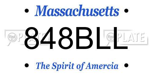 848BLL Massachusetts License Plate