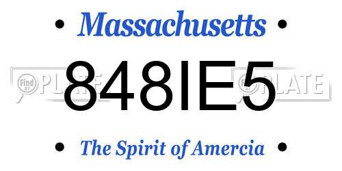 848IE5 Massachusetts License Plate