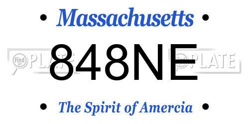 848NE Massachusetts License Plate
