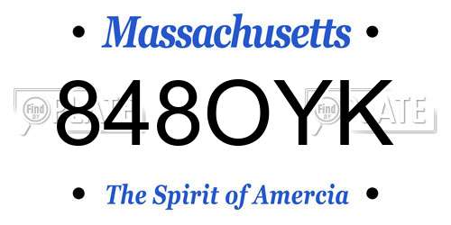 848OYK Massachusetts License Plate