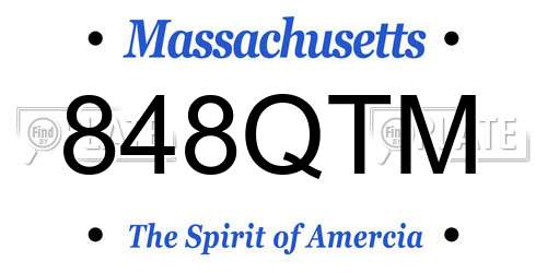 848QTM Massachusetts License Plate