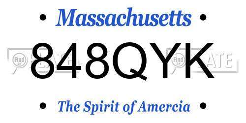848QYK Massachusetts License Plate