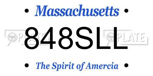 848SLL Massachusetts License Plate