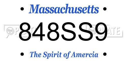 848SS9 Massachusetts License Plate