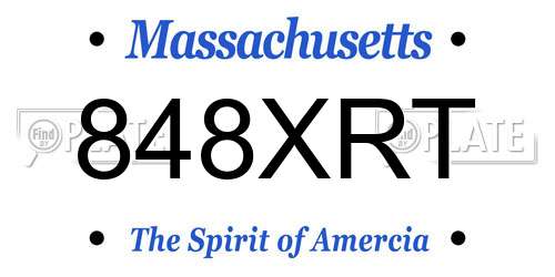 848XRT Massachusetts License Plate