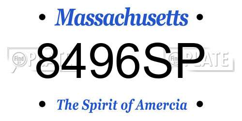 8496SP Massachusetts License Plate