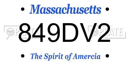 849DV2 Massachusetts License Plate