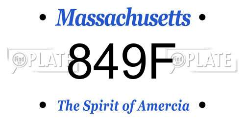 849F Massachusetts License Plate
