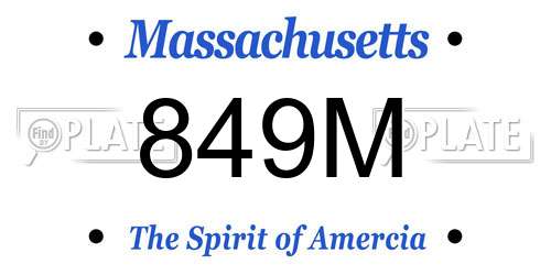 849M Massachusetts License Plate