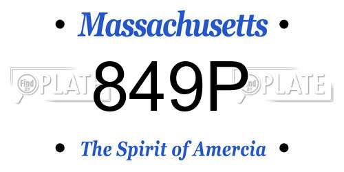 849P Massachusetts License Plate