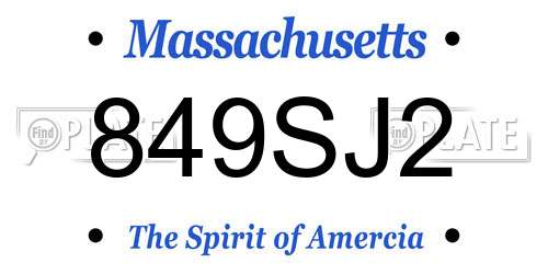 849SJ2 Massachusetts License Plate