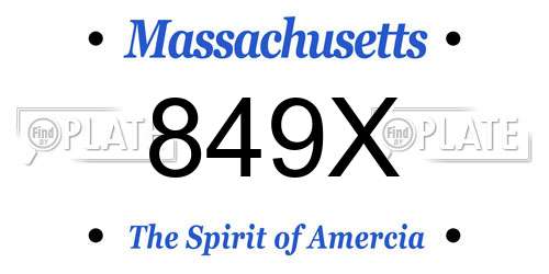 849X Massachusetts License Plate