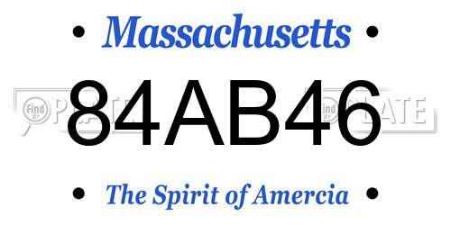 84AB46 Massachusetts License Plate