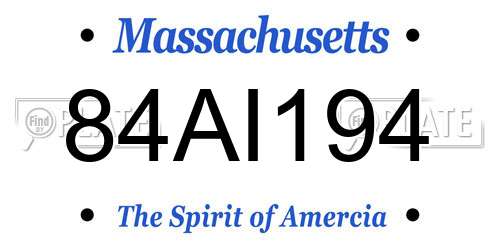 84AI194 Massachusetts License Plate