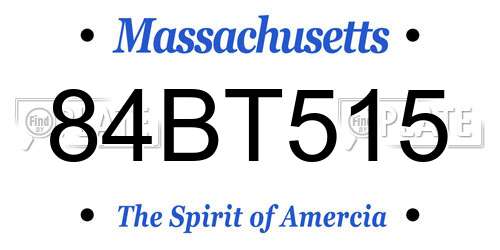 84BT515 Massachusetts License Plate