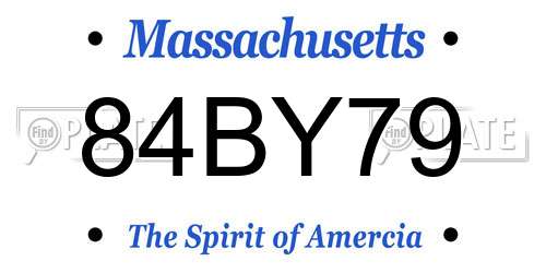 84BY79 Massachusetts License Plate
