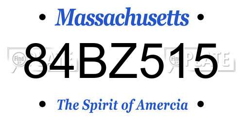 84BZ515 Massachusetts License Plate