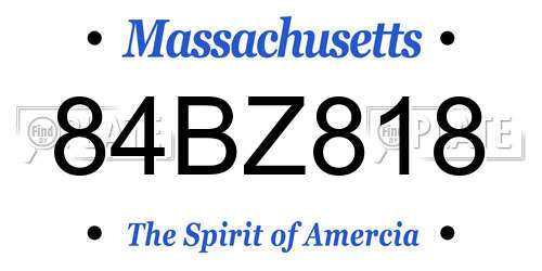 84BZ818 Massachusetts License Plate