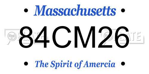 84CM26 Massachusetts License Plate