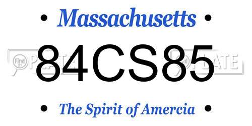 84CS85 Massachusetts License Plate