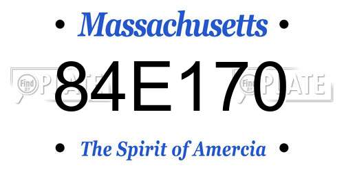 84E170 Massachusetts License Plate