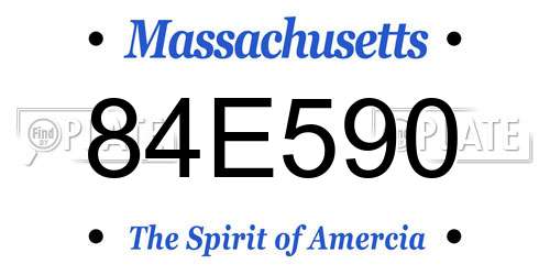 84E590 Massachusetts License Plate