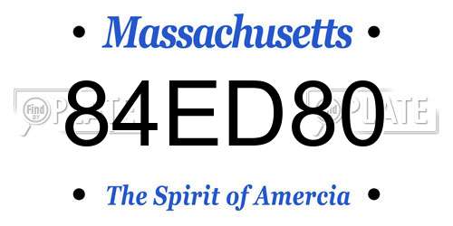 84ED80 Massachusetts License Plate